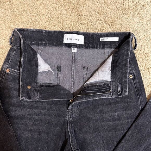 Dear John Audrey wide leg high waisted washed black‎ cropped Jean size 25 - Picture 3 of 10